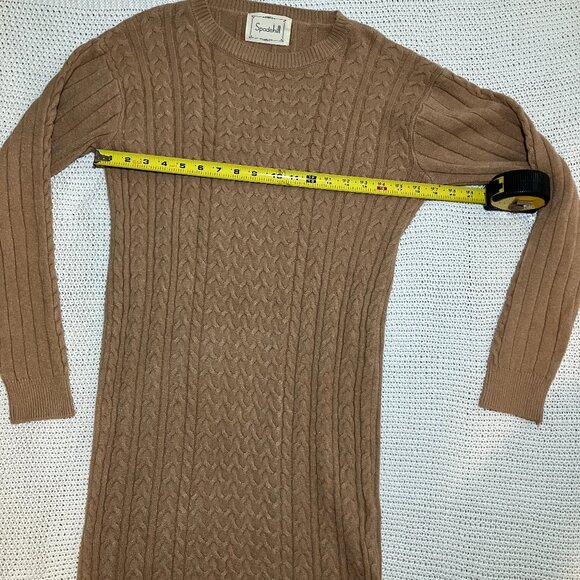 Spadehill Women’s‎ Large Sweater Dress Brown Cable Knit Long Sleeve Midi Fall - Picture 7 of 7
